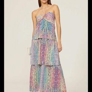 Saylor Seyour rainbow cocktail dress fruity pebble